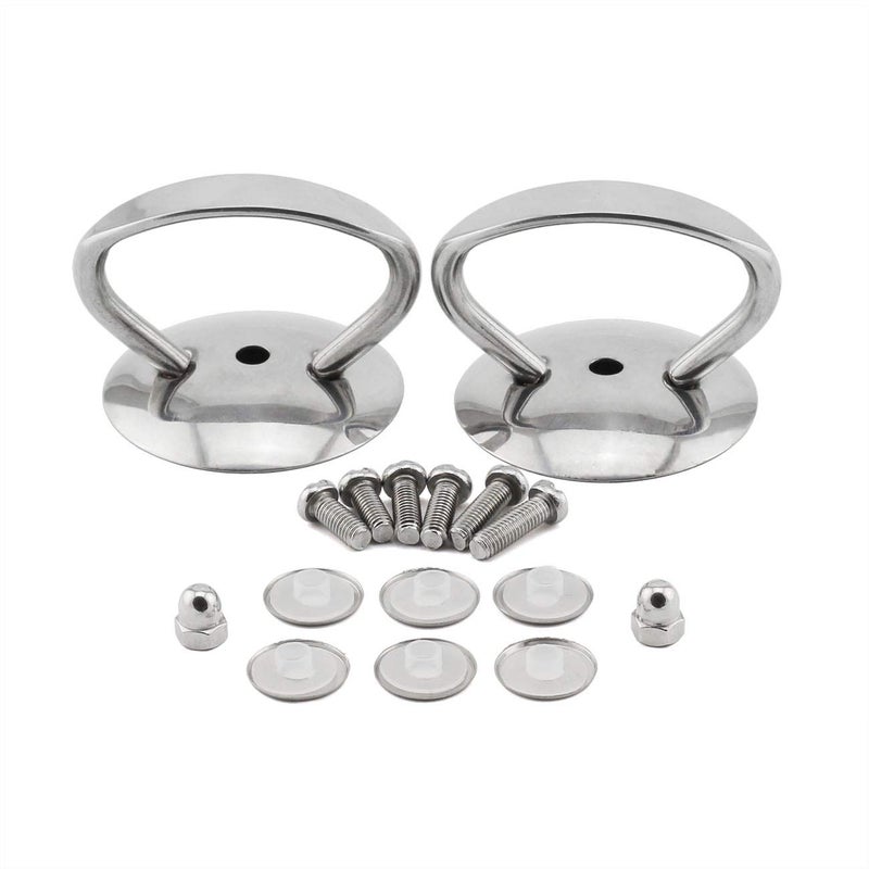PZRT 2-Pack Universal Pot Lid Cover Knob Handle,Stainless Steel Replacement Cookware Pot Lid Handgrip Knob with Three Length Mounting Screws and Silicone Washer - Image 1